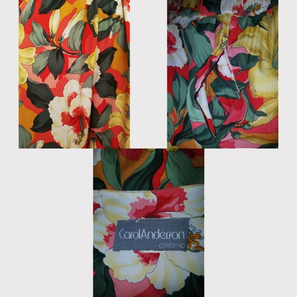 Vtg 80s Carol Anderson Tropical Floral Jumpsuit S - Picture 8 of 8